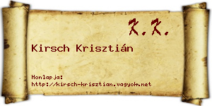 Kirsch Krisztián névjegykártya